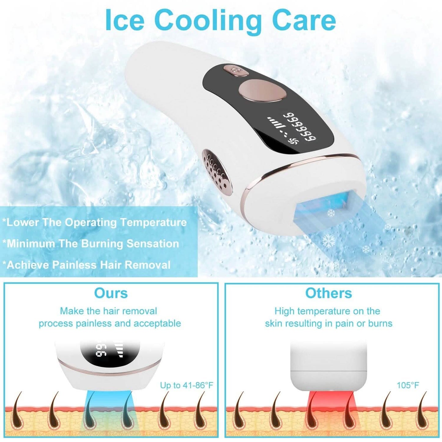 Laser Hair Removal Ice Cooling Permanent IPL DailySale