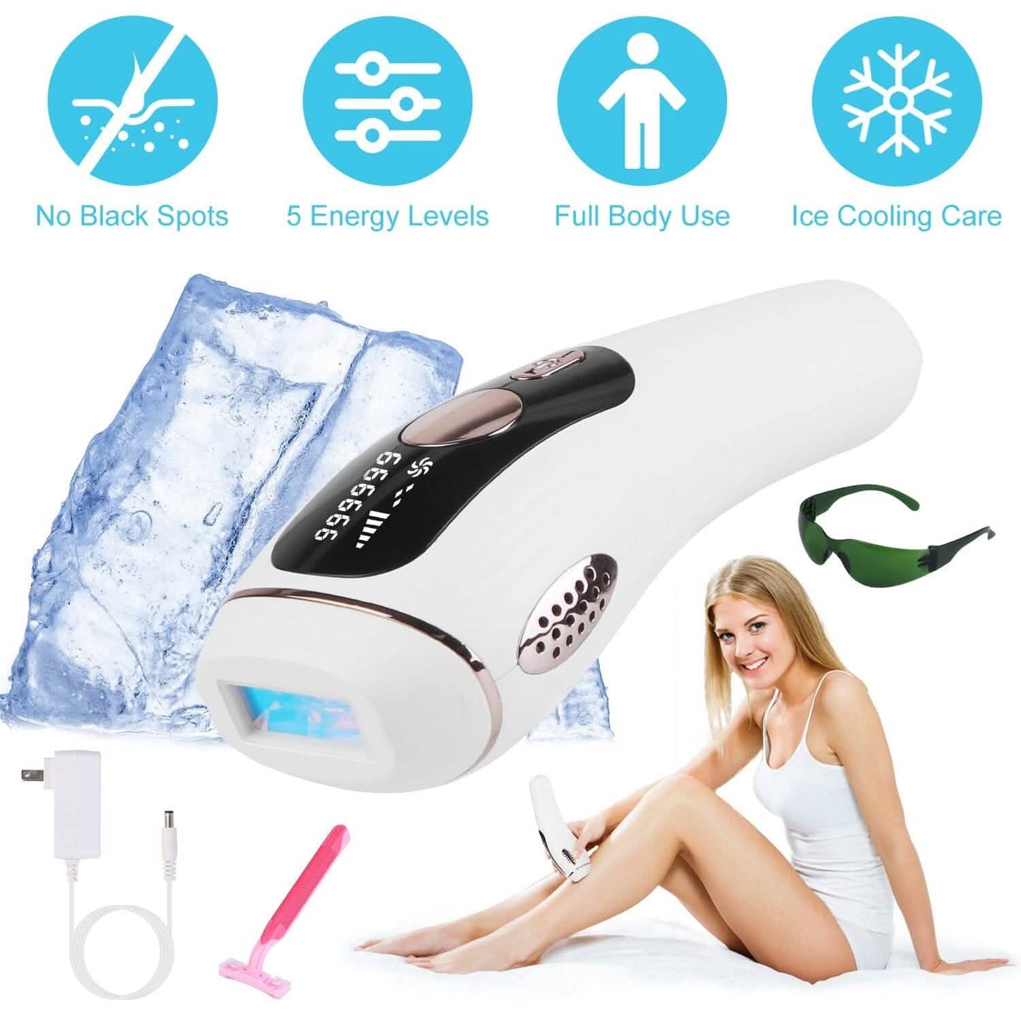 Laser Hair Removal Ice Cooling Permanent IPL DailySale
