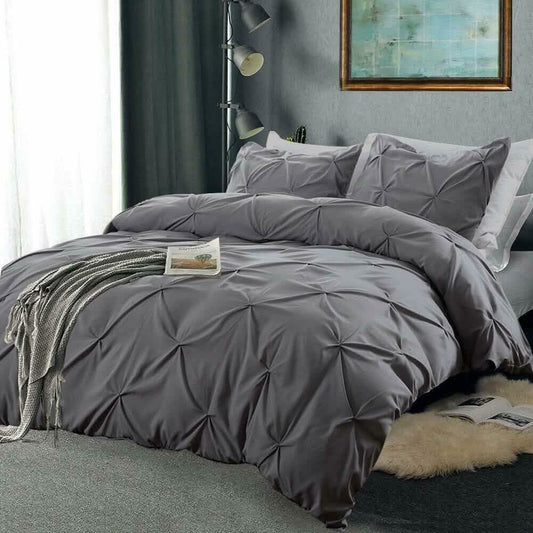 Laura's Lace 3 Piece Pintuck Pinch Pleated Duvet Cover DailySale