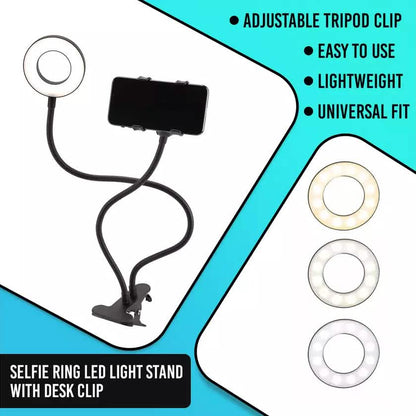 LAX Selfie Ring LED Light Stand with Desk Clip DailySale