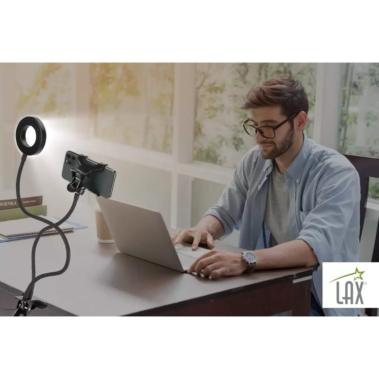 LAX Selfie Ring LED Light Stand with Desk Clip DailySale