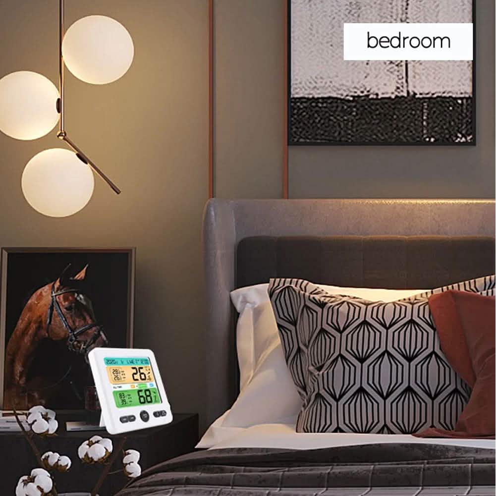 LCD Display Wall-Mounted Desktop Indoor High-Precision Temperature and Humidity Meter DailySale