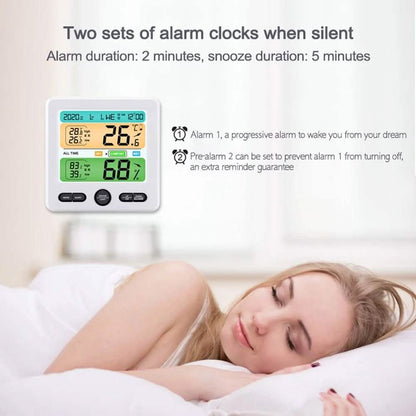 LCD Display Wall-Mounted Desktop Indoor High-Precision Temperature and Humidity Meter DailySale