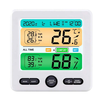 LCD Display Wall-Mounted Desktop Indoor High-Precision Temperature and Humidity Meter DailySale