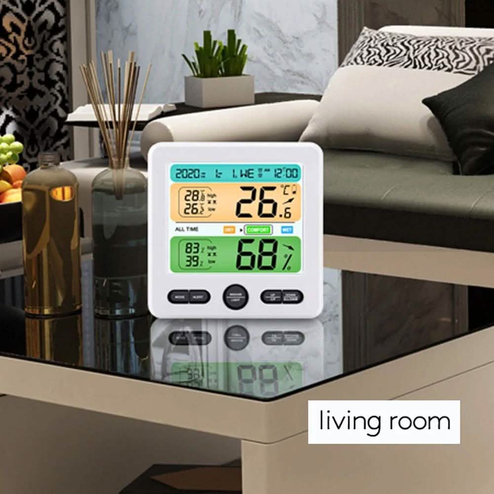 LCD Display Wall-Mounted Desktop Indoor High-Precision Temperature and Humidity Meter DailySale