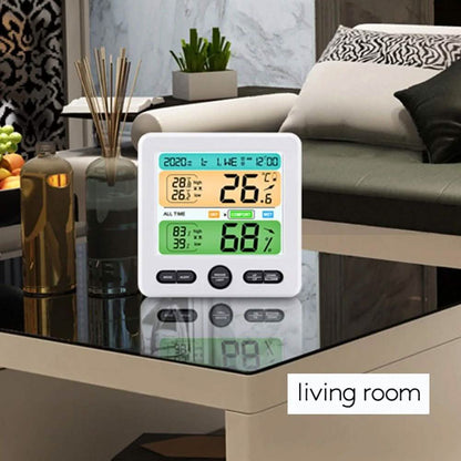 LCD Display Wall-Mounted Desktop Indoor High-Precision Temperature and Humidity Meter DailySale