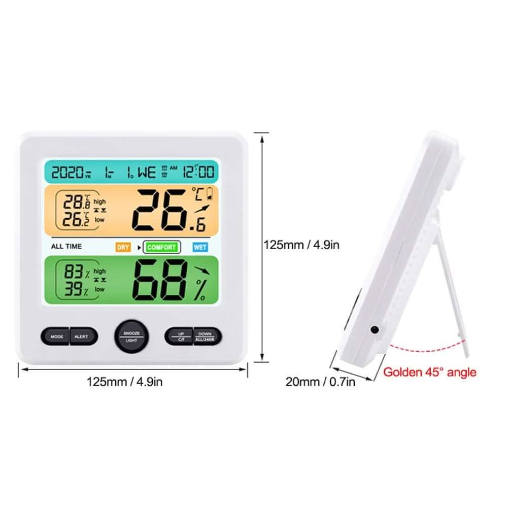 LCD Display Wall-Mounted Desktop Indoor High-Precision Temperature and Humidity Meter DailySale