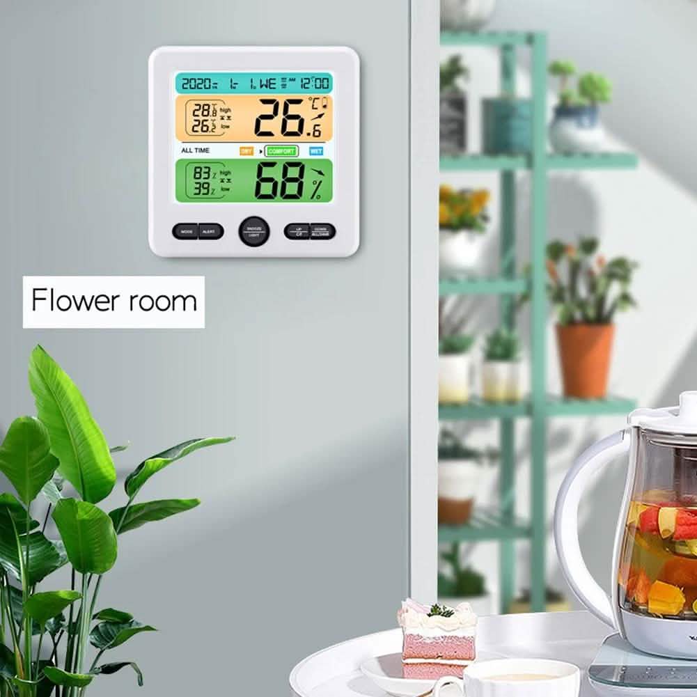 LCD Display Wall-Mounted Desktop Indoor High-Precision Temperature and Humidity Meter DailySale