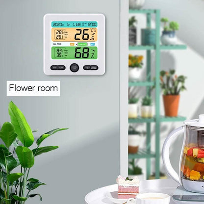 LCD Display Wall-Mounted Desktop Indoor High-Precision Temperature and Humidity Meter DailySale