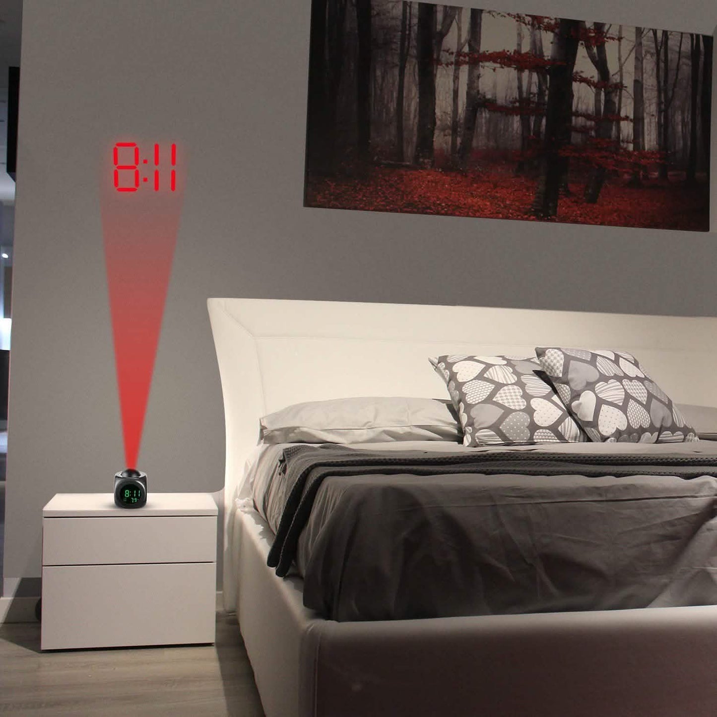 LCD Projection Alarm Clock with Voice Broadcast Function DailySale