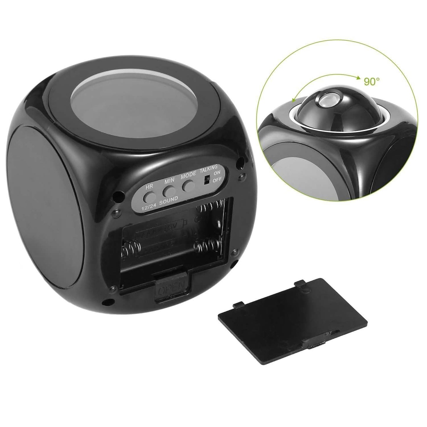 LCD Projection Alarm Clock with Voice Broadcast Function DailySale