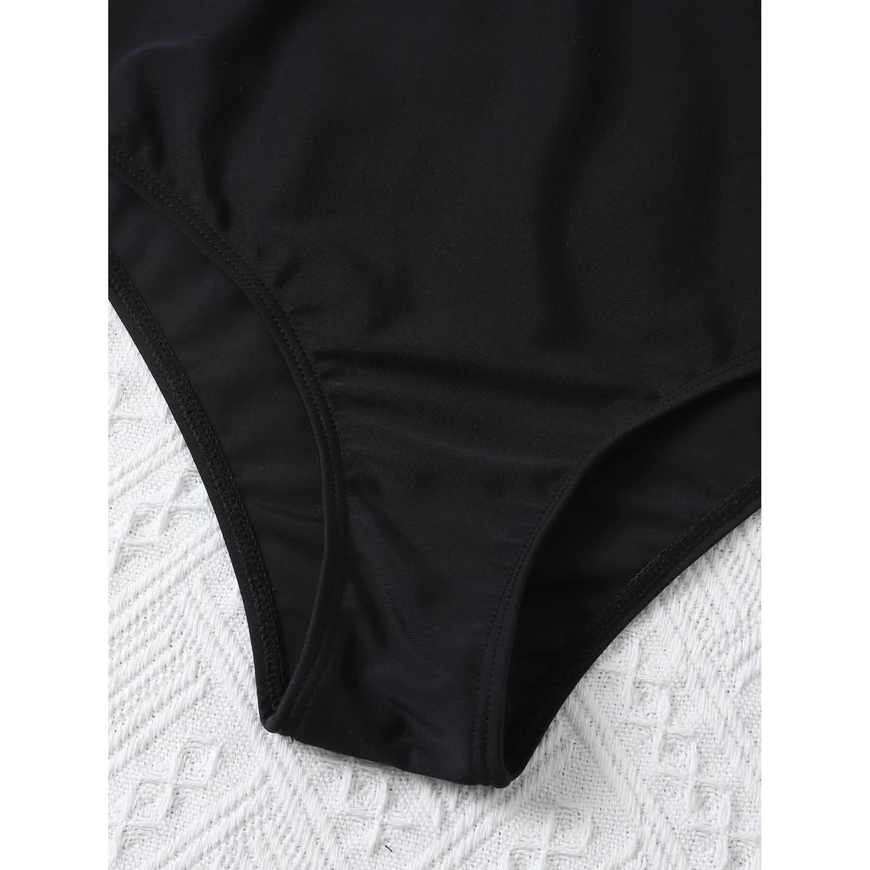 Leaf Print Hanky Hem High Waisted Bikini Swimsuit DailySale