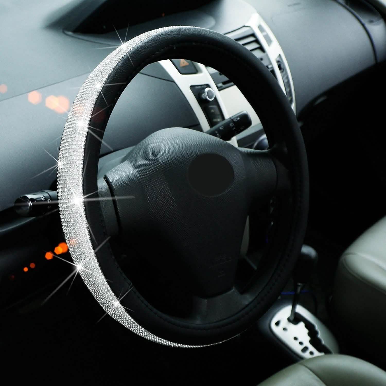 Leather Diamond Rhinestone Car SUV Steer Protector DailySale