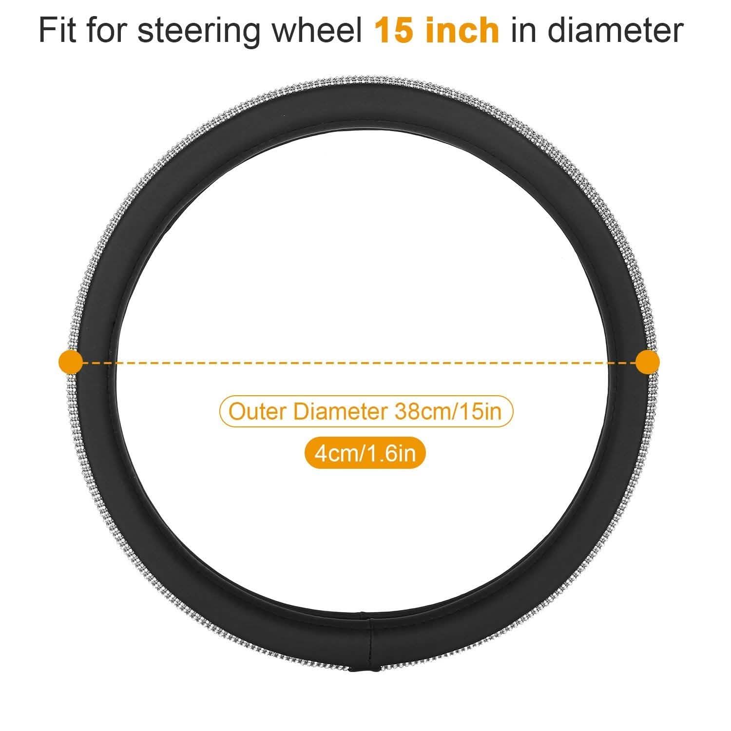 Leather Diamond Rhinestone Car SUV Steer Protector DailySale