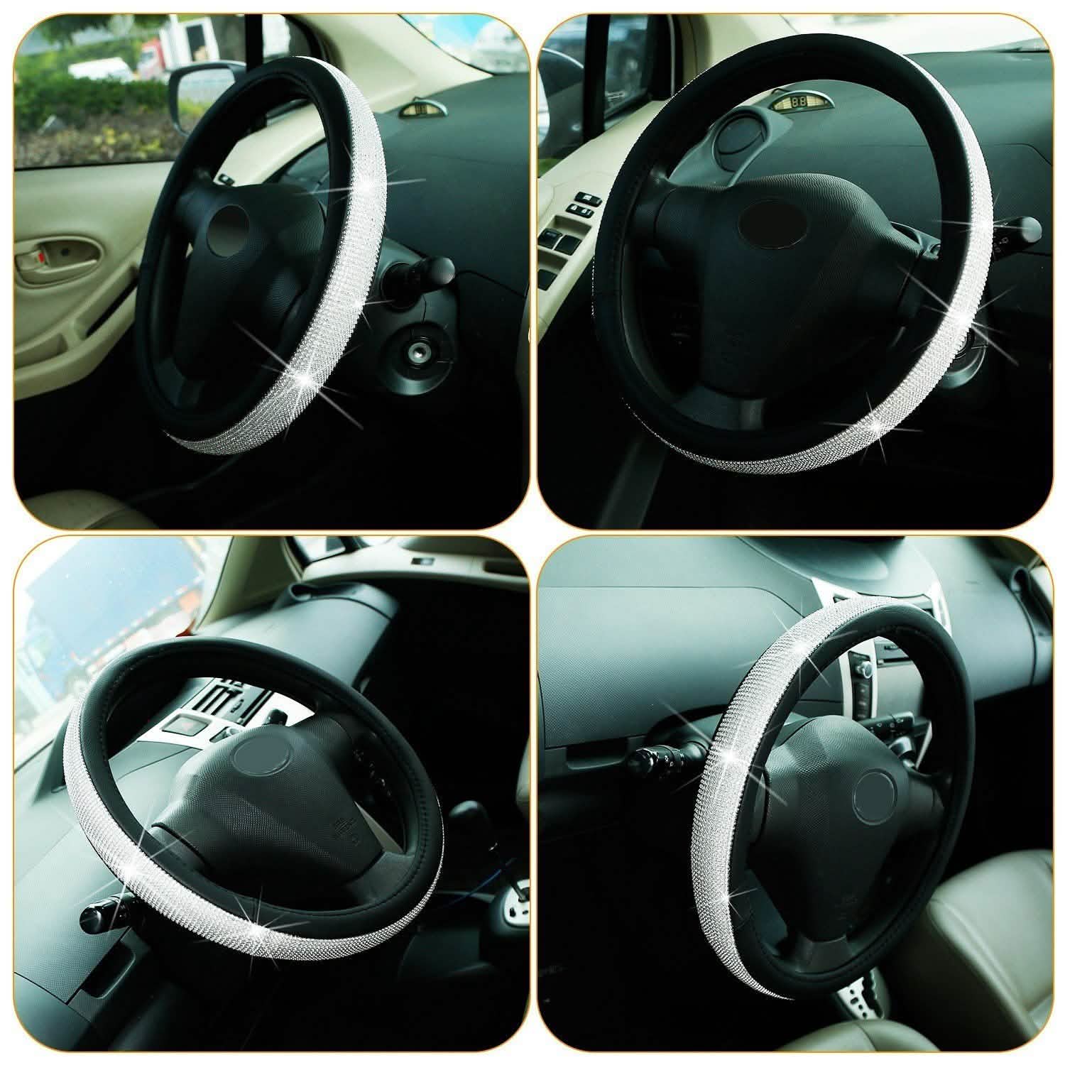 Leather Diamond Rhinestone Car SUV Steer Protector DailySale