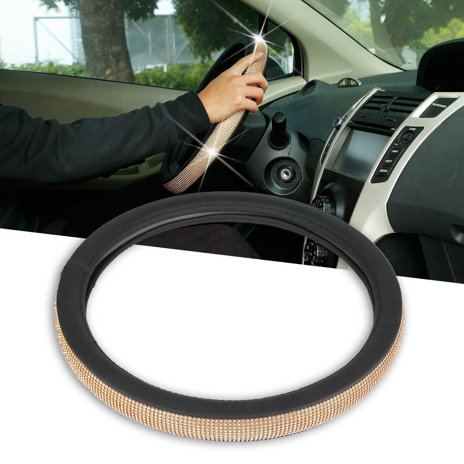 Leather Diamond Rhinestone Car SUV Steer Protector DailySale