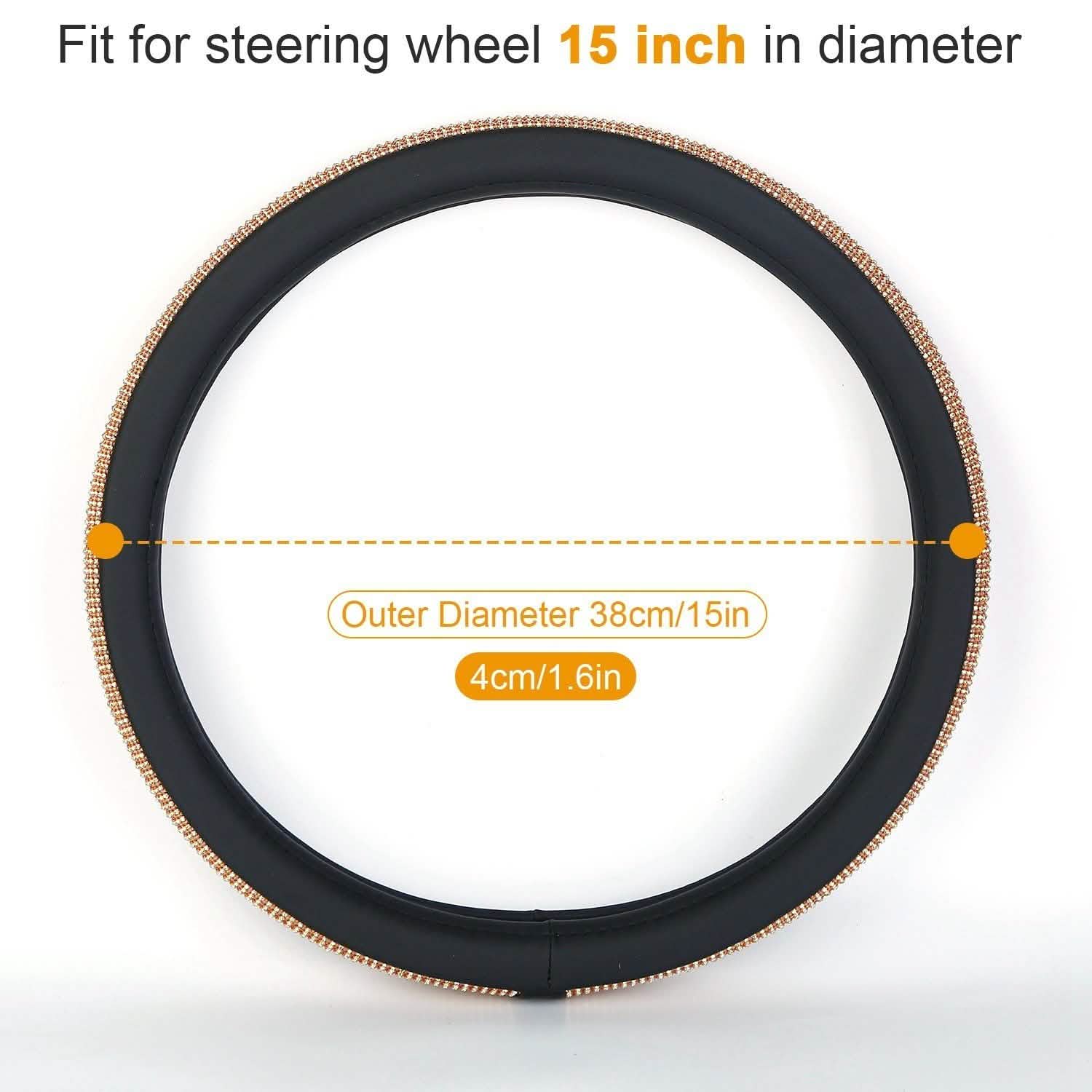 Leather Diamond Rhinestone Car SUV Steer Protector DailySale