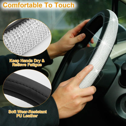 Leather Diamond Rhinestone Car SUV Steer Protector DailySale