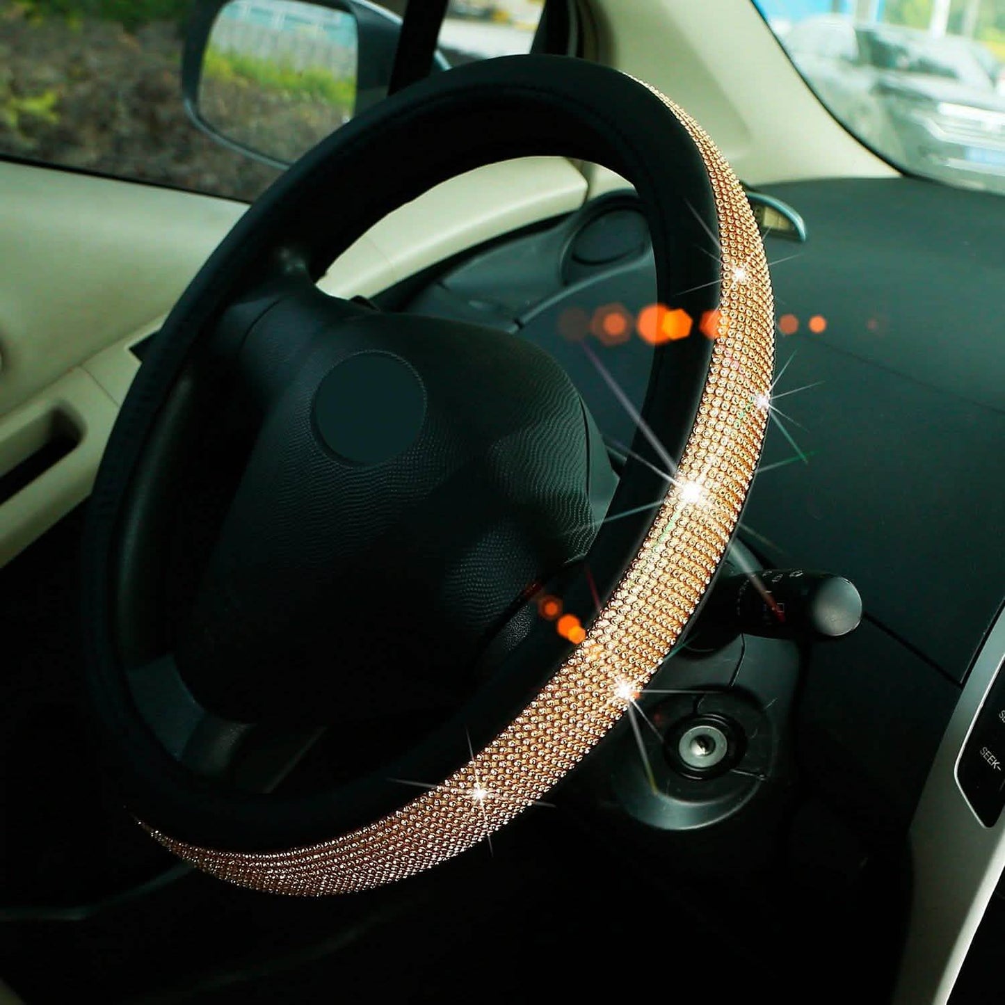 Leather Diamond Rhinestone Car SUV Steer Protector DailySale