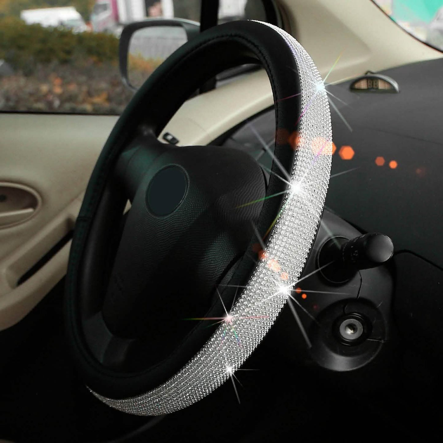 Leather Diamond Rhinestone Car SUV Steer Protector DailySale