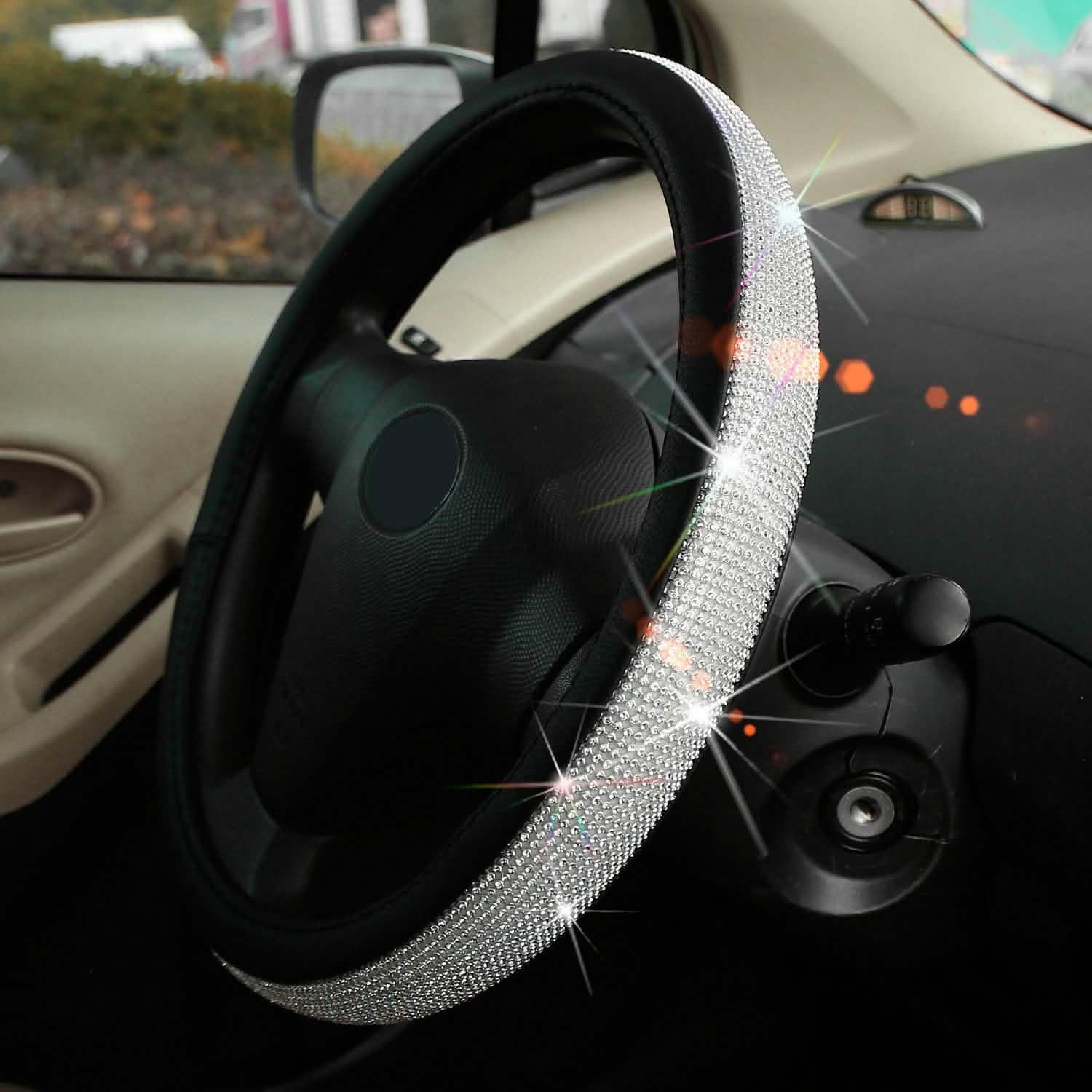 Leather Diamond Rhinestone Car SUV Steer Protector DailySale