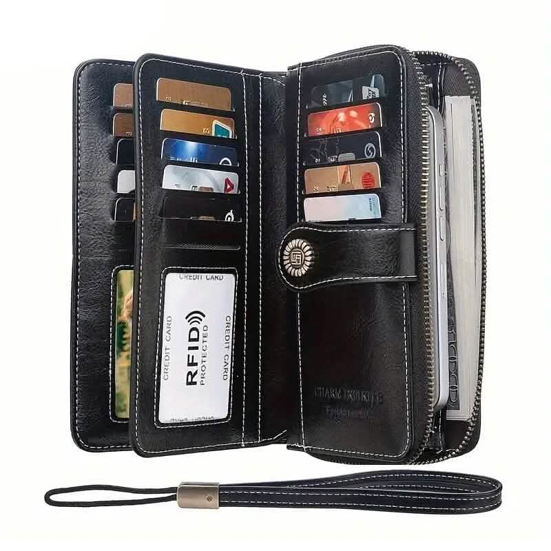 Leather Large Capacity Wallet Purse with RFID Blocking DailySale
