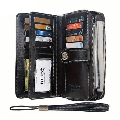 Leather Large Capacity Wallet Purse with RFID Blocking DailySale