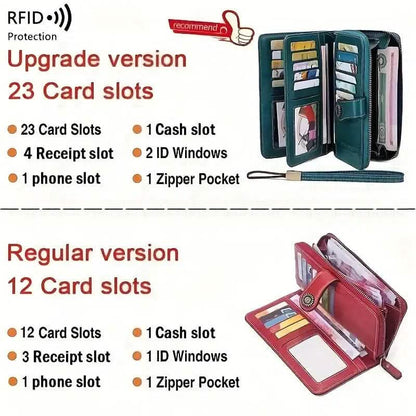 Leather Large Capacity Wallet Purse with RFID Blocking DailySale