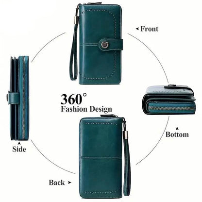 Leather Large Capacity Wallet Purse with RFID Blocking DailySale