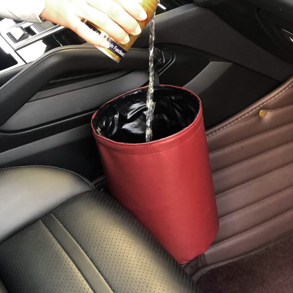 Leather Waterproof Car Trash Bin DailySale