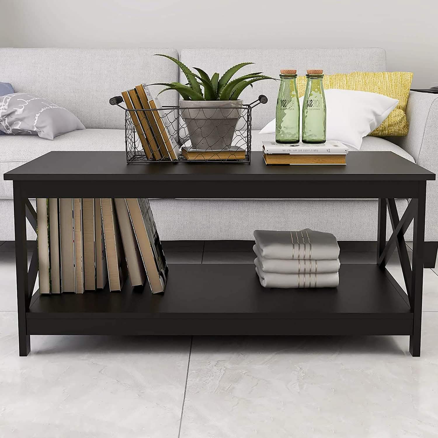 Lecut 39.56” L Concise Style Coffee Table Oxford Console Table DailySale