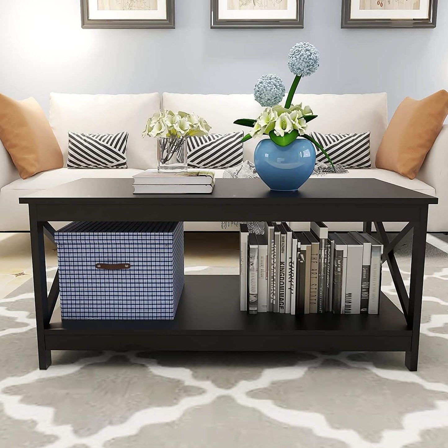 Lecut 39.56” L Concise Style Coffee Table Oxford Console Table DailySale