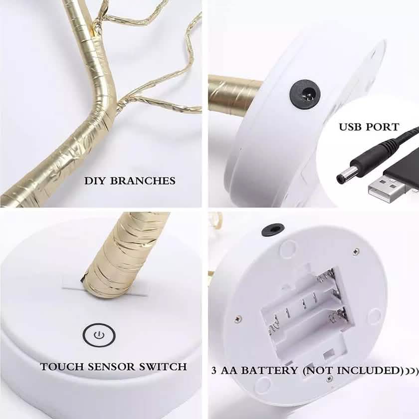 LED Artificial Twig Tree Light Tabletop Bonsai Lamp DailySale