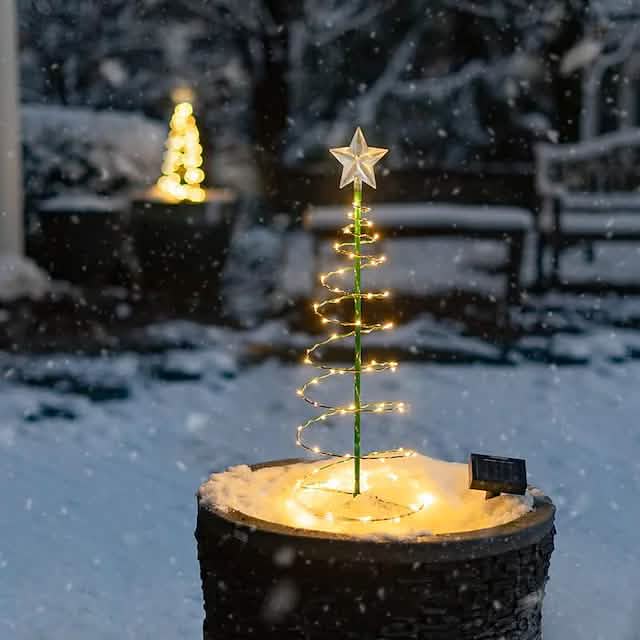 LED Christmas Tree Outdoor Solar Ground Plug Lights DailySale