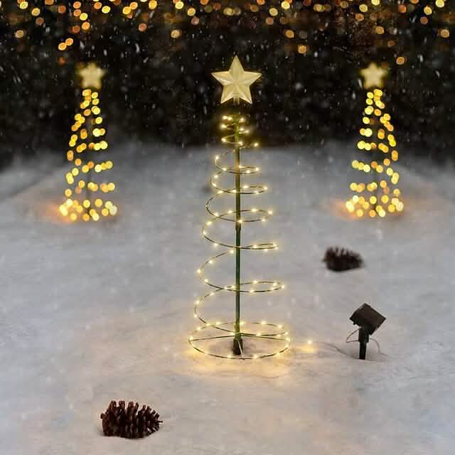 LED Christmas Tree Outdoor Solar Ground Plug Lights DailySale