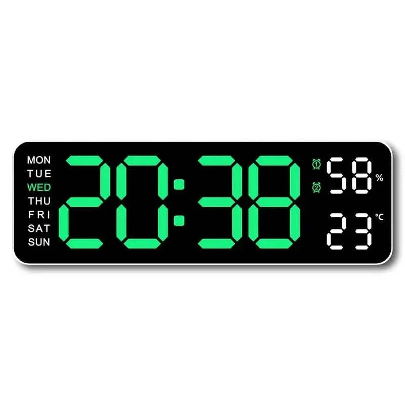 LED Digital Wall Clock with Large Display, Temperature & Humidity, Auto Light Sensor DailySale