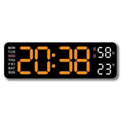 LED Digital Wall Clock with Large Display, Temperature & Humidity, Auto Light Sensor DailySale