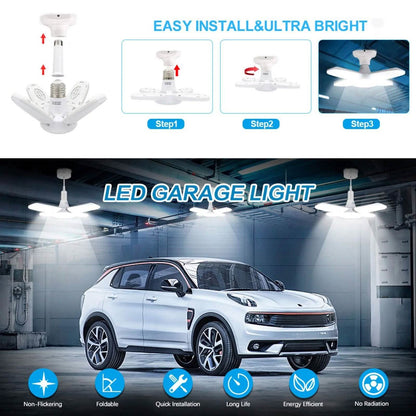 LED Dimmable Garage Ceiling Lights with 4 Adjustable Panels DailySale