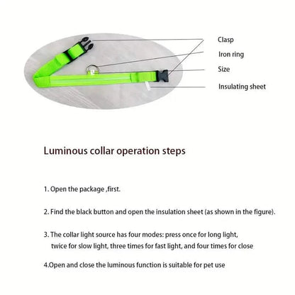 LED Dog Collars Light Adjustable Flashing Luminous Collar Night Anti-Lost DailySale