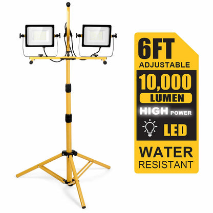 LED Dual-Head Work Light with Adjustable Tripod Stand DailySale