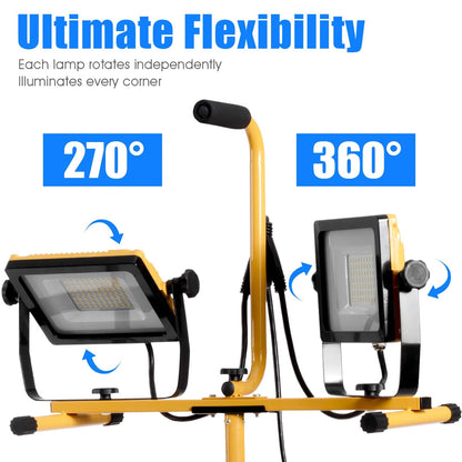 LED Dual-Head Work Light with Adjustable Tripod Stand DailySale
