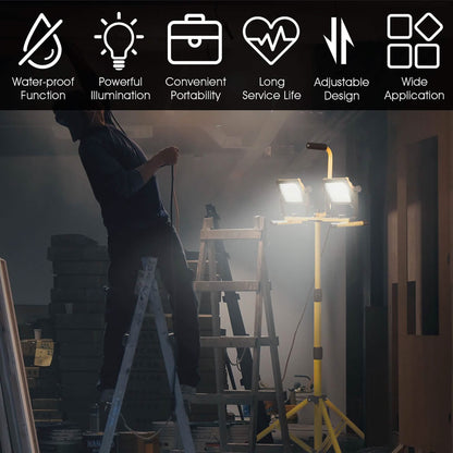 LED Dual-Head Work Light with Adjustable Tripod Stand DailySale