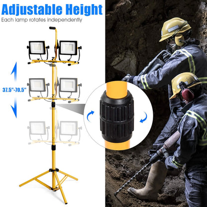 LED Dual-Head Work Light with Adjustable Tripod Stand DailySale