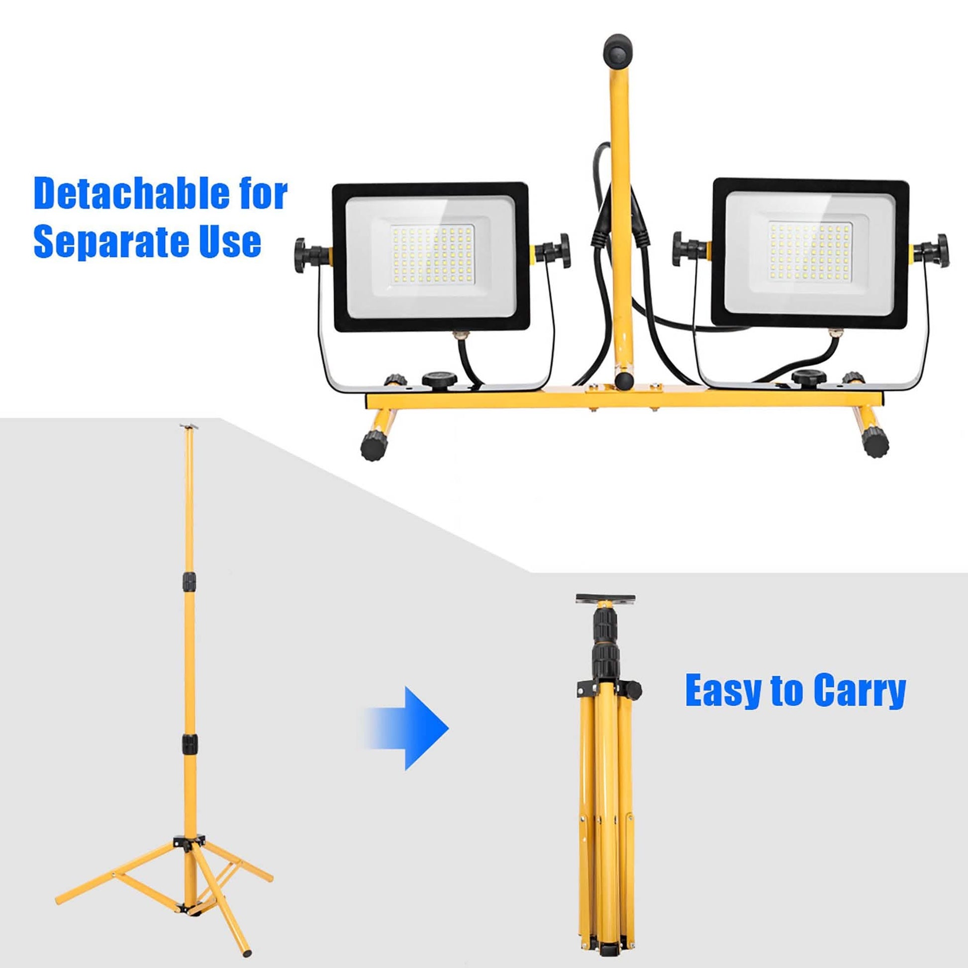 LED Dual-Head Work Light with Adjustable Tripod Stand DailySale