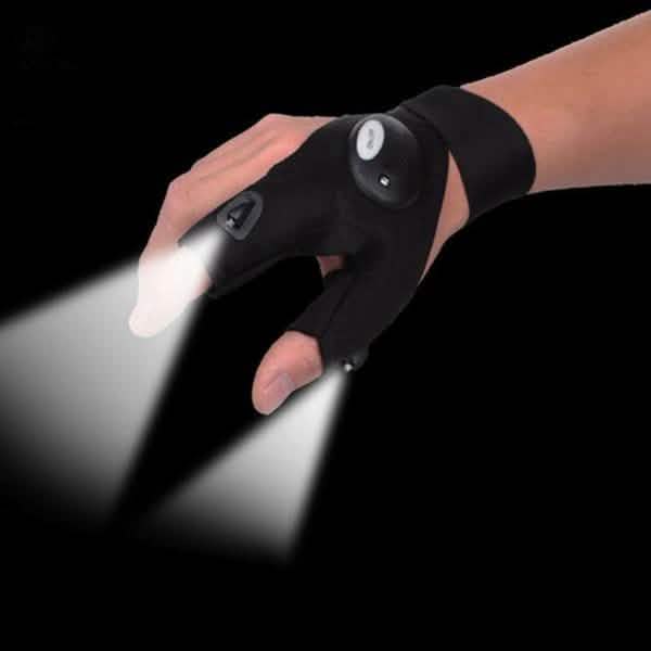 LED Flashlight Magic Strap Fingerless Gloves with 2 LED Light DailySale