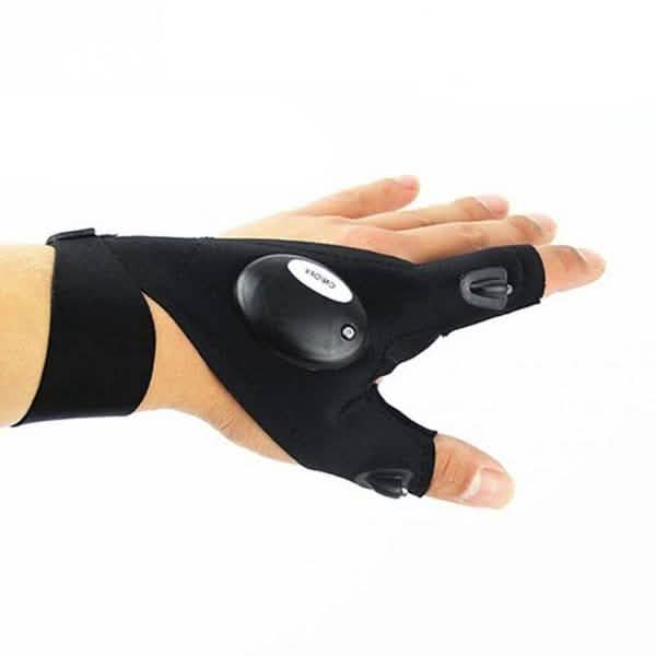 LED Flashlight Magic Strap Fingerless Gloves with 2 LED Light DailySale