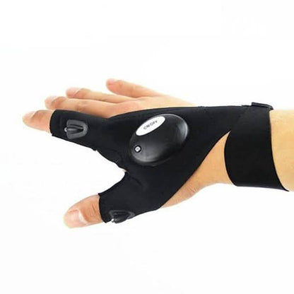 LED Flashlight Magic Strap Fingerless Gloves with 2 LED Light DailySale