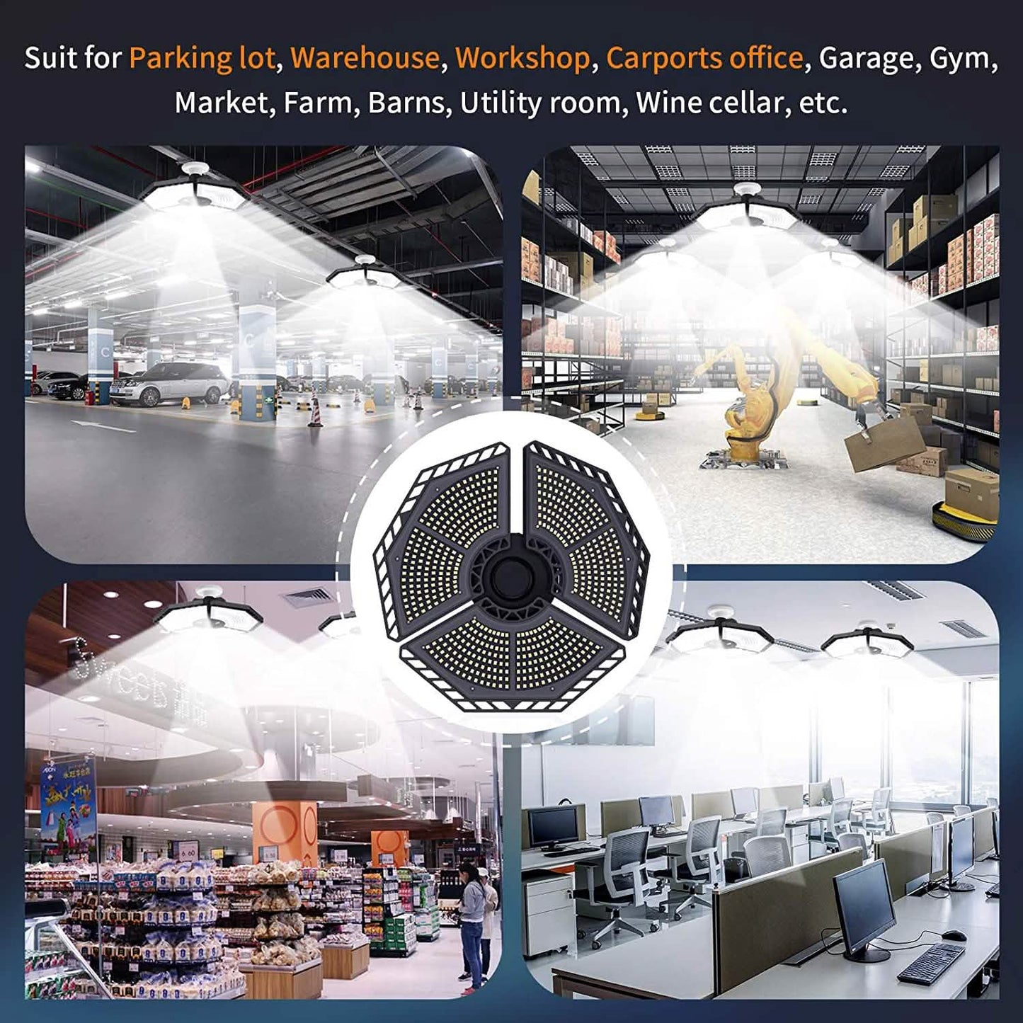 LED Garage Ceiling 360¬∞ Lighting with 576 LEDs DailySale