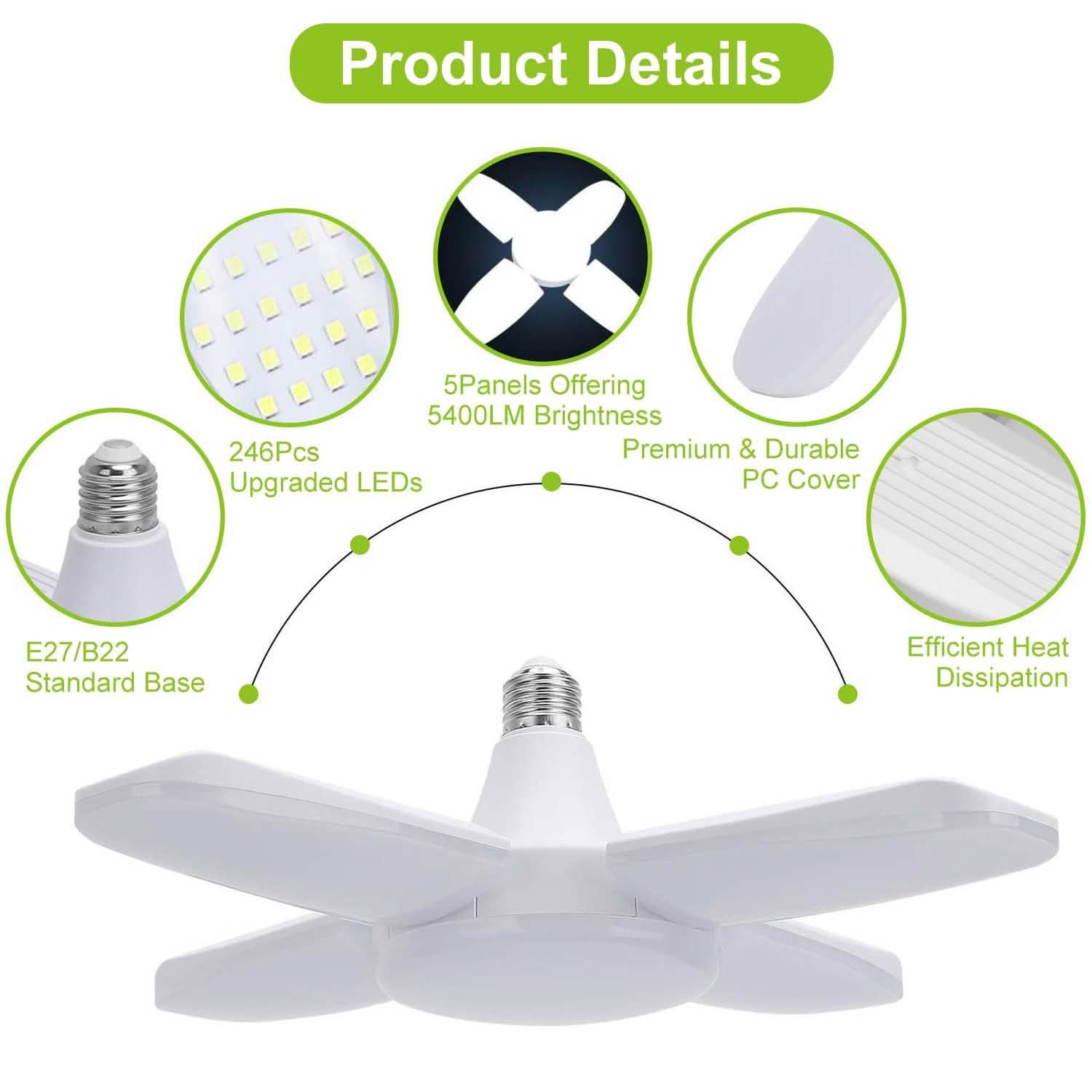 LED Garage Light E27/B22 60W DailySale