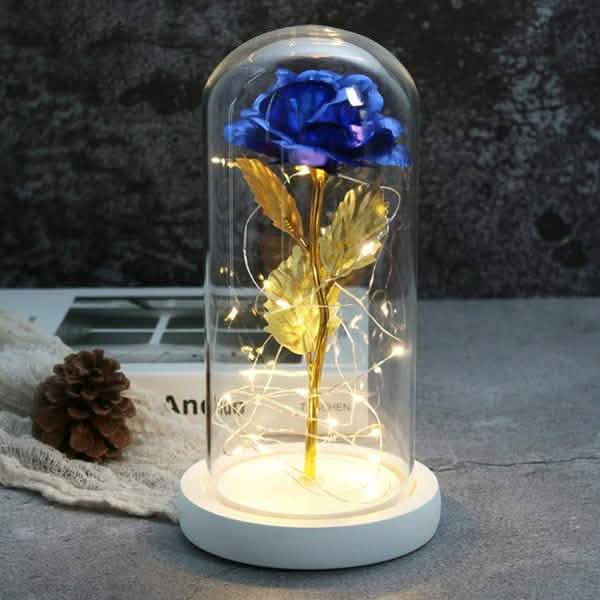 LED Glass Cover Simulation Foil Rose Flower DailySale